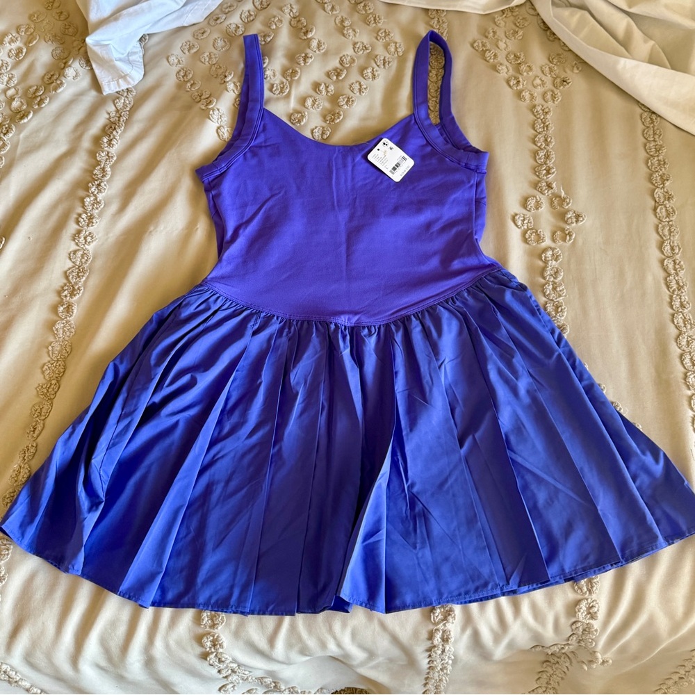 Free People FP Movement Swing Of Things Skortsie NWT Dress Neon Purple Shorts - Picture 5 of 12